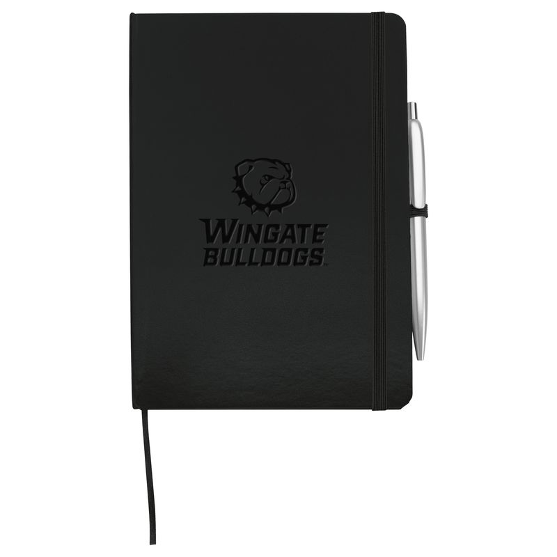 5&quot; x 8&quot; Black Primo With Pen Embossed Dog Head Wingate Bulldogs Journal