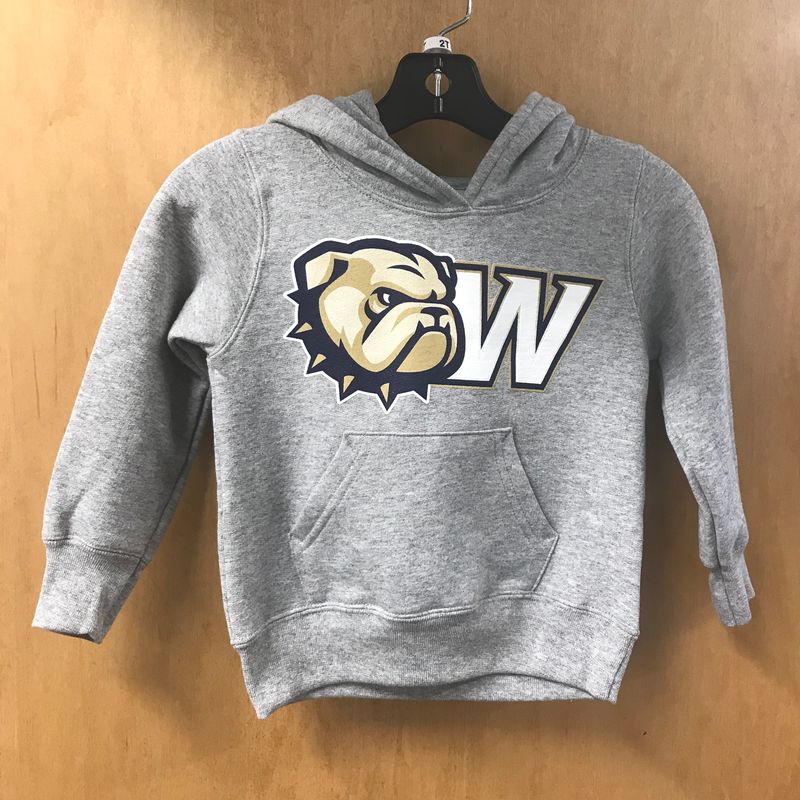 Toddler Grey Dog Head W Hoodie Sweatshirt
