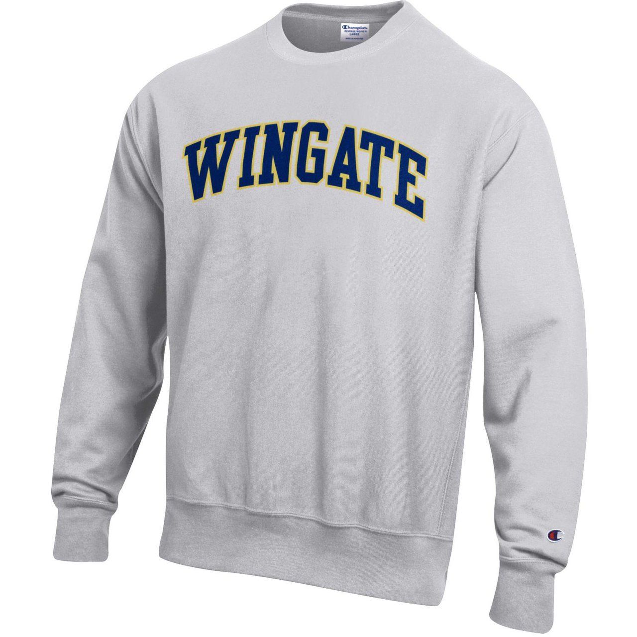 Champion Wingate Grey Embroidered Reverse Weave Crewneck, Size: SM