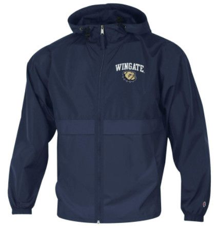 Navy Lightweight Full Zip Wingate Dog Head Hoodie Jacket, Size: LG