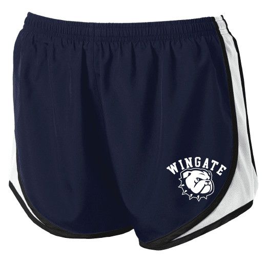 Youth Girls Navy Wingate Dog Head Athletic Shorts , Size: SM