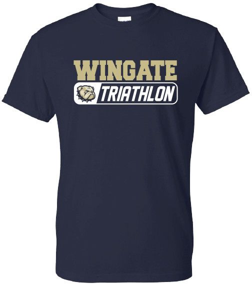 Navy Wingate Dog Head Triathlon Short Sleeve T Shirt, Size: SM