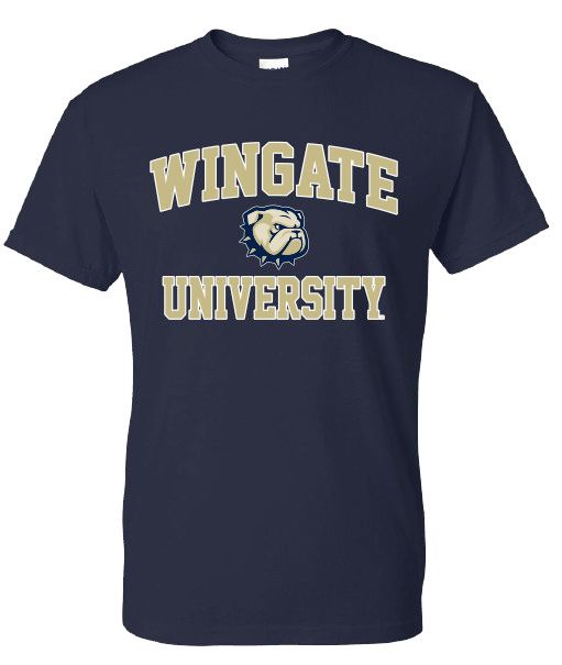 Youth Navy Wingate Dog Head University Short Sleeve T Shirt, Size: XL
