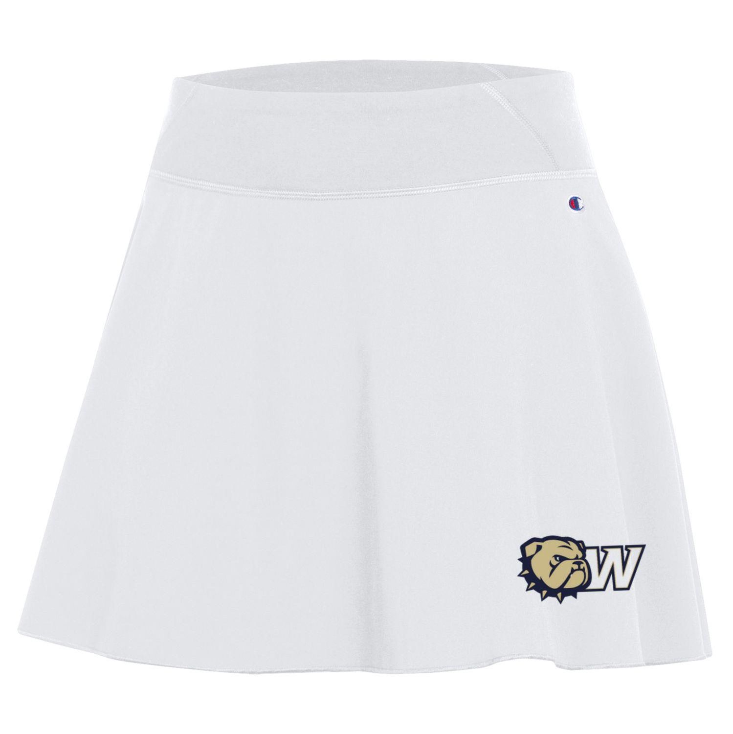 White Dog Head W Wingate Fan Skirt Skort, Color: White, Size: MD
