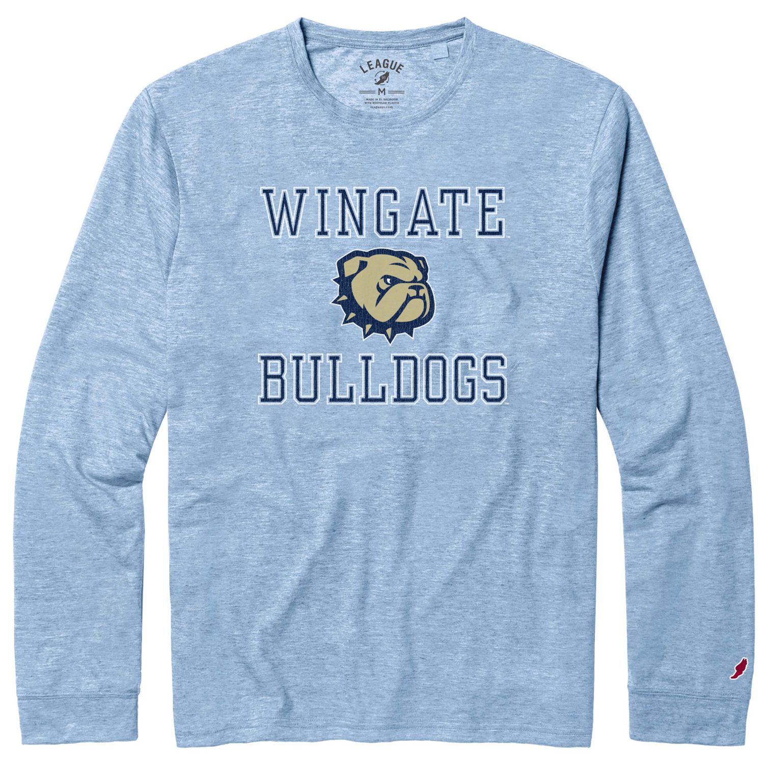Power Blue Wingate EST 1896 Dog Head University Reclaim Long Sleeve T Shirt, Size: SM