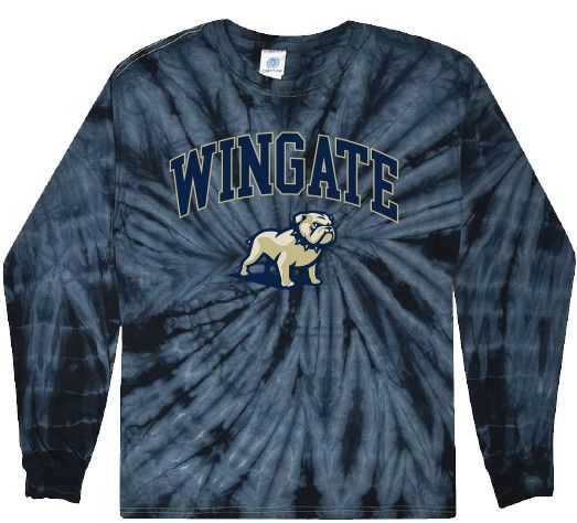 Tie Dye Wingate Over Full Standing Dog Long Sleeve T Shirt, Size: SM