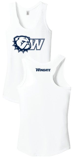 White Dog Head W Wingate Back Perfect Tri Racerback Tank, Size: MD