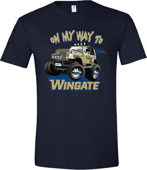 Toddler Navy On My Way To Wingate Jeep Short Sleeve T Shirt, Size: 3T