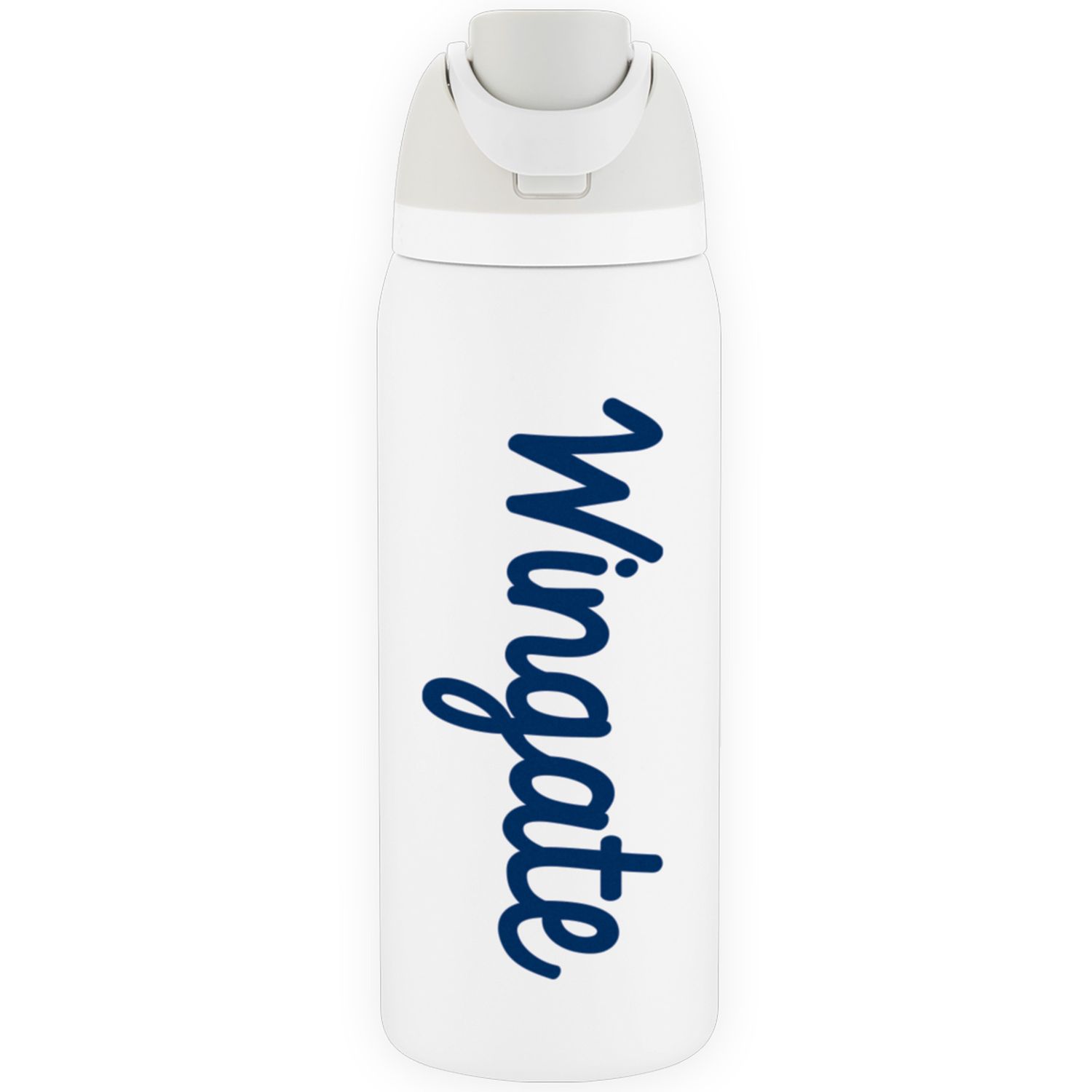 32oz White Owala Bottle Navy Wingate