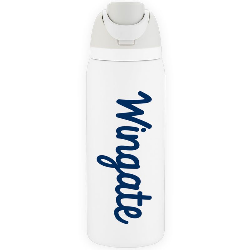 32oz White Owala Bottle Navy Wingate
