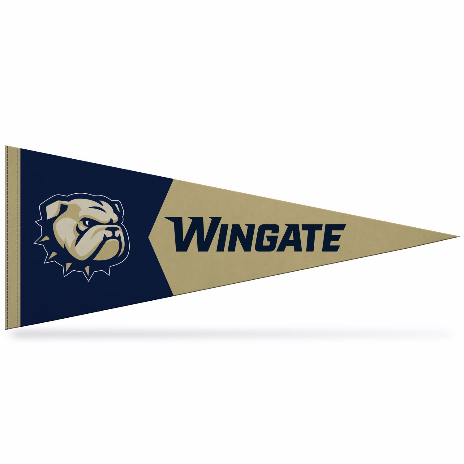 12&quot; x  30&quot; Navy Gold Dog Head Wingate Soft Felt Pennant