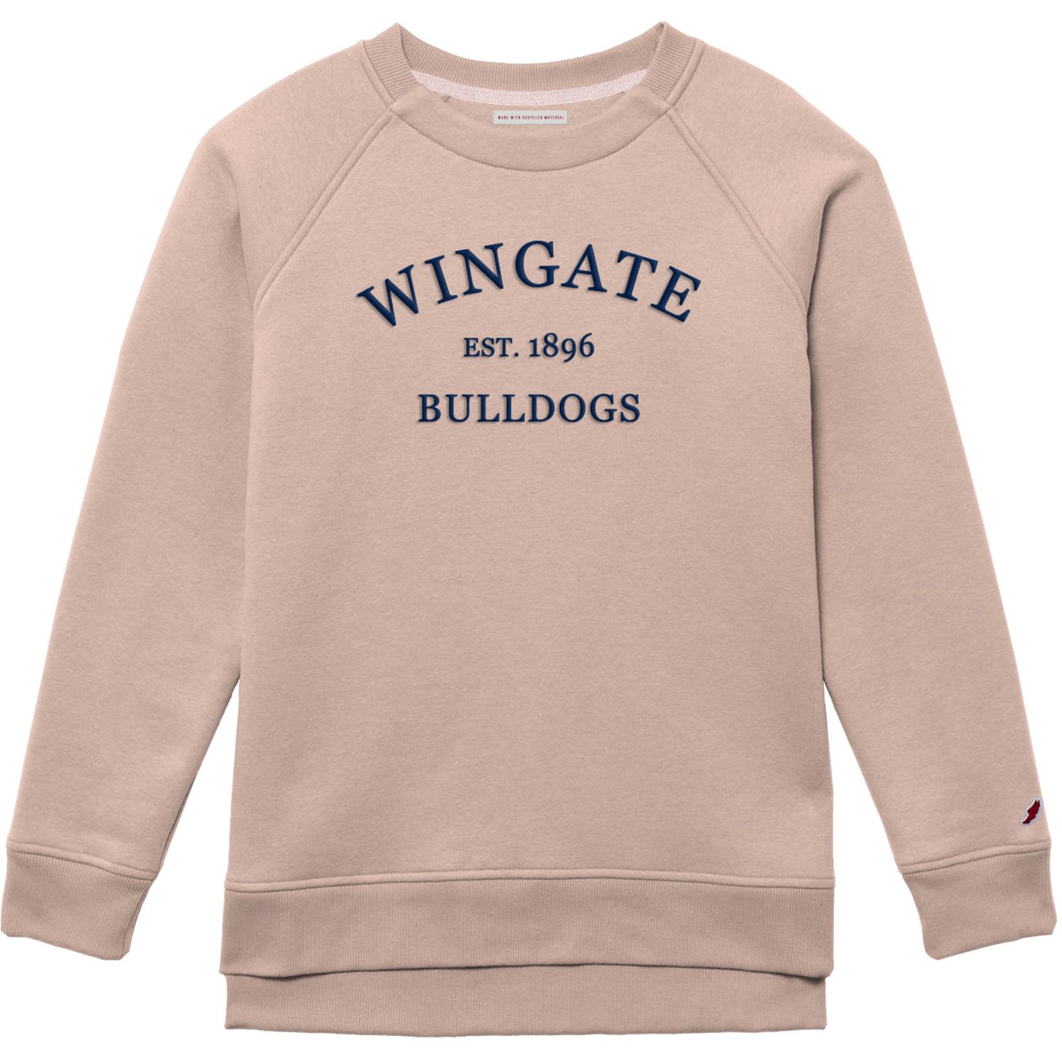 Ladies Quartz Wingate Est 1896 Bulldogs Navy Felt Applique 1991 Crewneck Sweatshirt, Size: SM