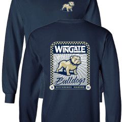 Navy Wingate Full Dog Bulldogs Difference Makers 1896 Long Sleeve T Shirt