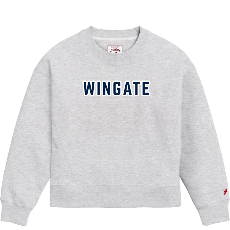 Ladies Grey Wingate Chenille 1636 Boxy Crewneck Sweatshirt