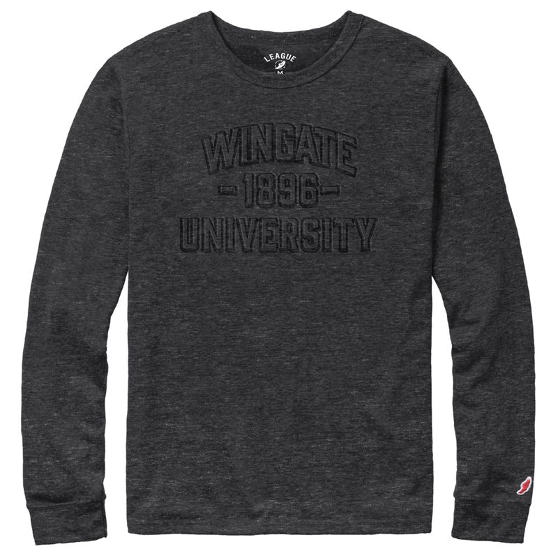 Varsity Slate 3D Puff Letter Wingate 1896 University Victory Falls Long Sleeve T Shirt