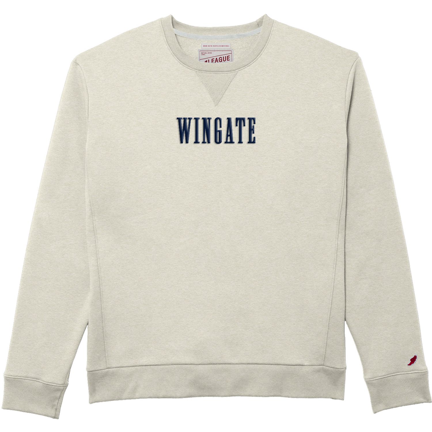 Oatmeal Wingate Embroidered Foam 1991 Crewneck Sweatshirt, Size: SM