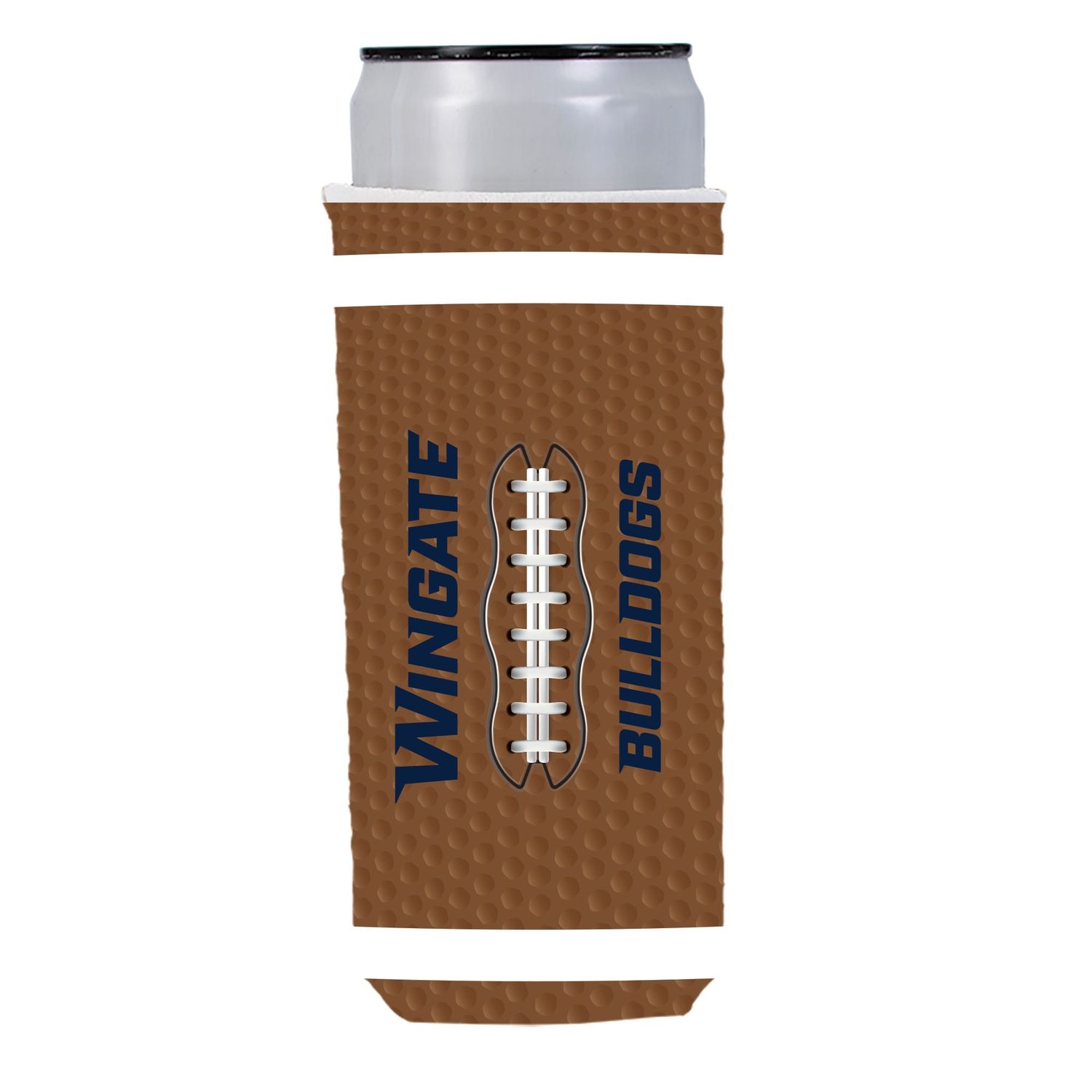 Wingate Dog Head Football Britepix Slim Can Koozie
