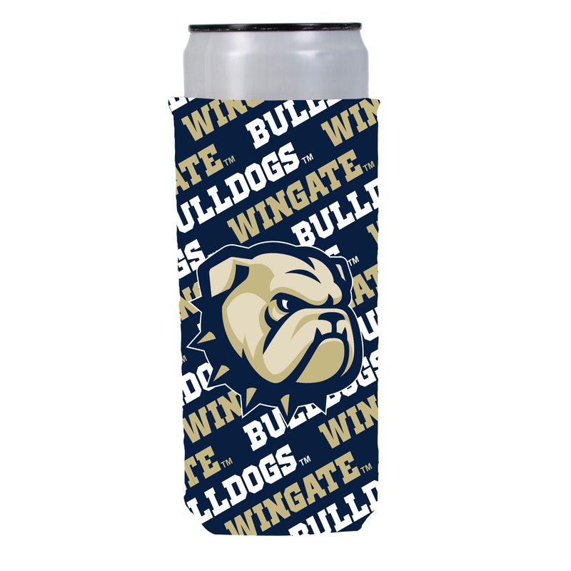 Wingate Bulldogs Dog Head Britepix Slim Can Koozie