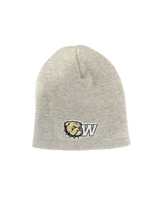 Grey Dog Head W Marled Non Cuff Beanie Hat