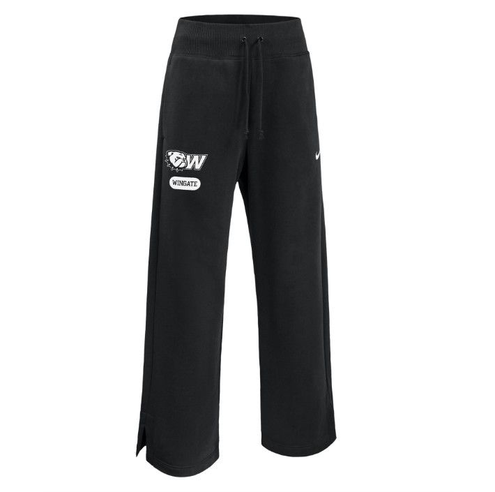 Black Ladies Dog Head W Wingate Phoenix Fleece Wide Leg Sweatpants, Size: SM