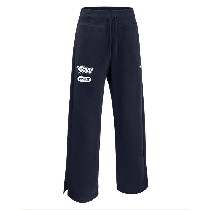 Navy Ladies Dog Head W Wingate Phoenix Fleece Wide Leg Sweatpants, Size: SM