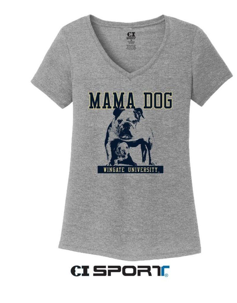 Mama Dog VNeck Short Sleeve T Shirt, Size: SM