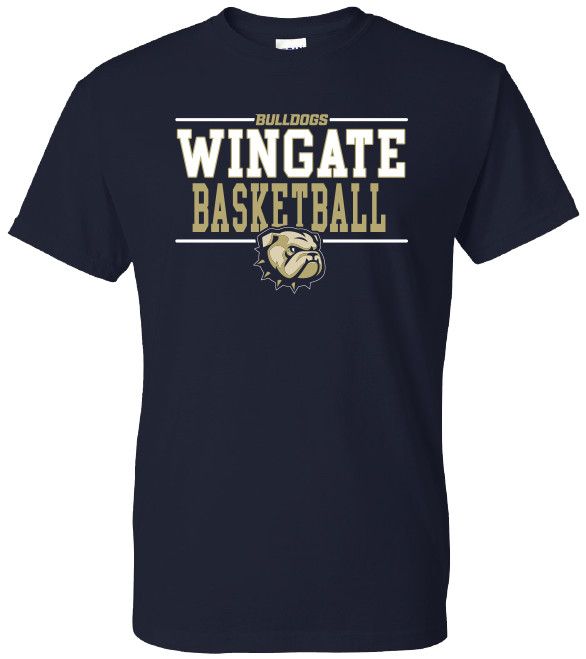 Navy Bulldogs Wingate Basketball Dog Head Short Sleeve T Shirt, Size: SM