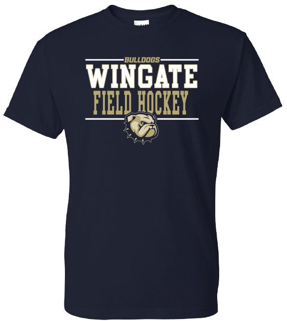 Navy Bulldogs Wingate Field Hockey Dog Head Short Sleeve T Shirt