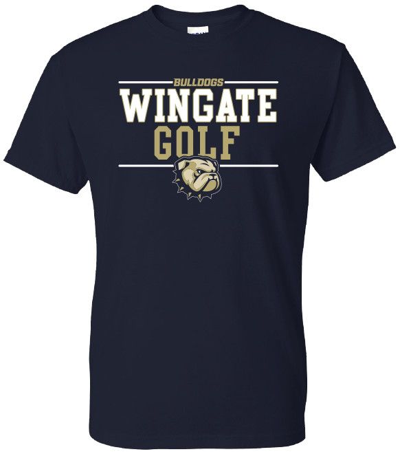 Navy Bulldogs Wingate Golf Dog Head Short Sleeve T Shirt