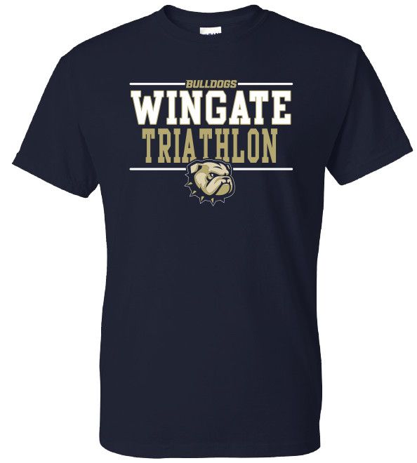 Navy Bulldogs Wingate Triathlon Dog Head Short Sleeve T Shirt, Size: SM