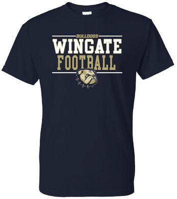 Navy Bulldogs Wingate Football Dog Head Short Sleeve T Shirt