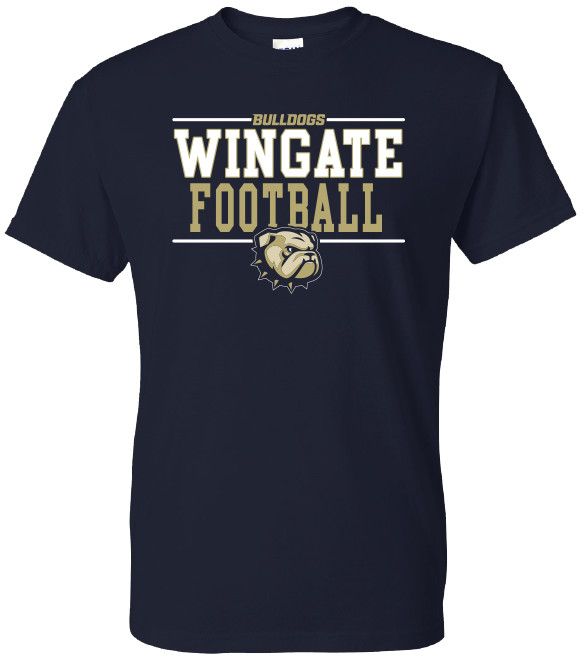 Navy Bulldogs Wingate Football Dog Head Short Sleeve T Shirt