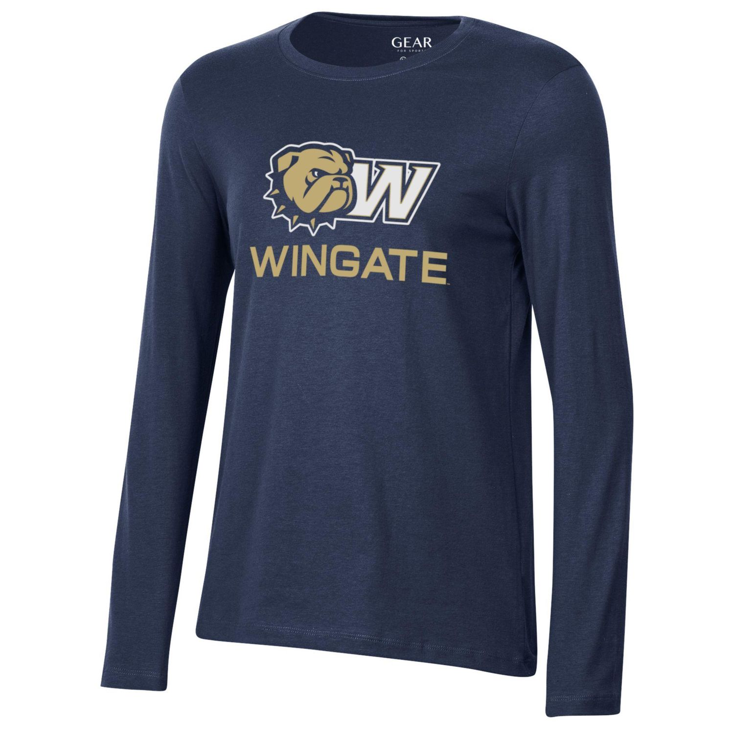 Ladies Navy Dog Head W Wingate Relaxed Long Sleeve T Shirt, Size: SM