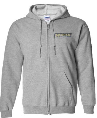 Grey Wingate Bulldogs Dog Head W Full Zip Hoodie Sweatshirt Jacket