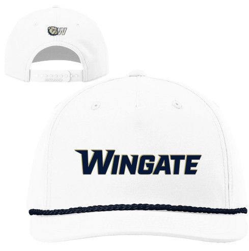 White Wingate 3D Embroidery Mesh Back Structured 5 Panel Snapback Trucker Hat