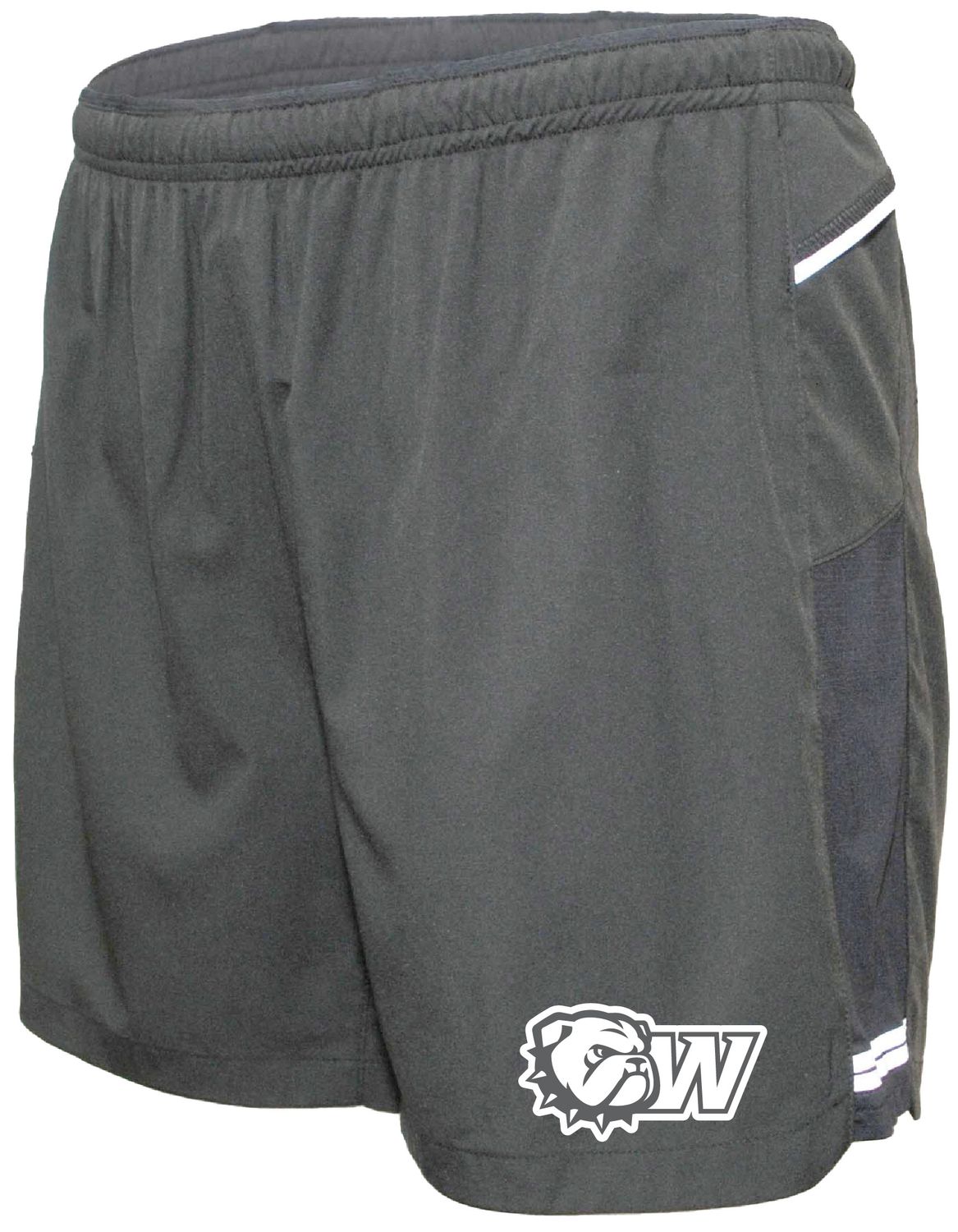 Mens 5&quot; Charcoal Dog Head W 2-in-1 Running Short