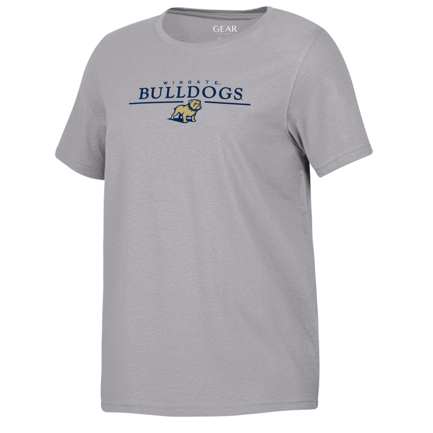 Ladies Grey Ayla Wingate Bulldogs Full Standing Dog Short Sleeve T Shirt, Size: XL