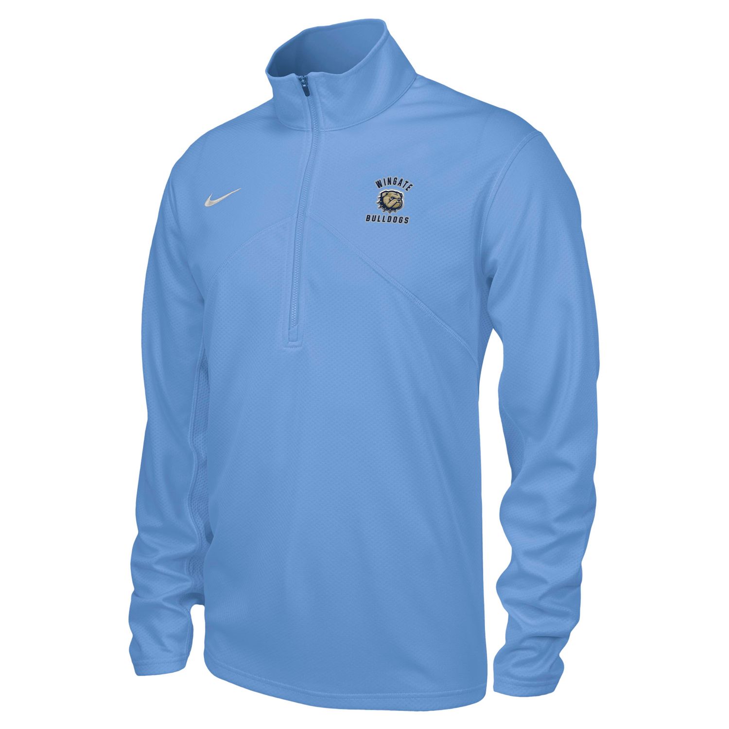 Valor Blue Wingate Dog Head Bulldogs Embroidered Drifit Training 1/4 Zip Jacket, Size: 2X