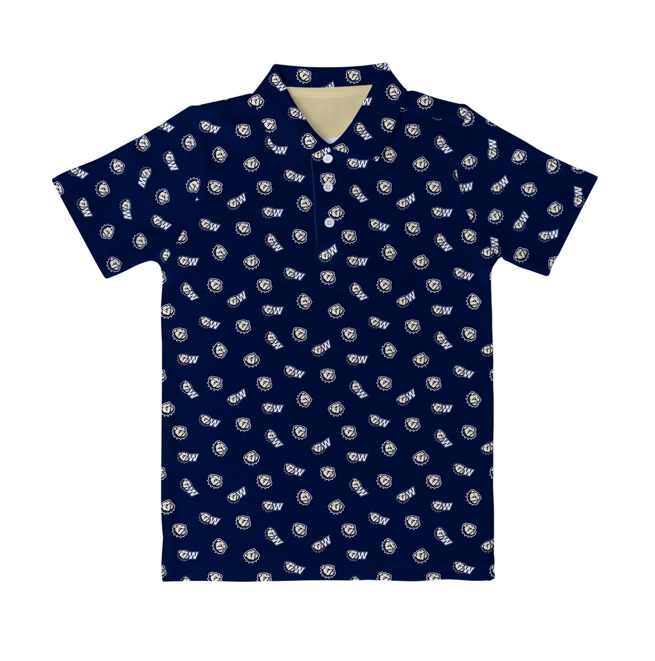 Youth Navy Dog Head W Sublimated Polo, Size: YXL