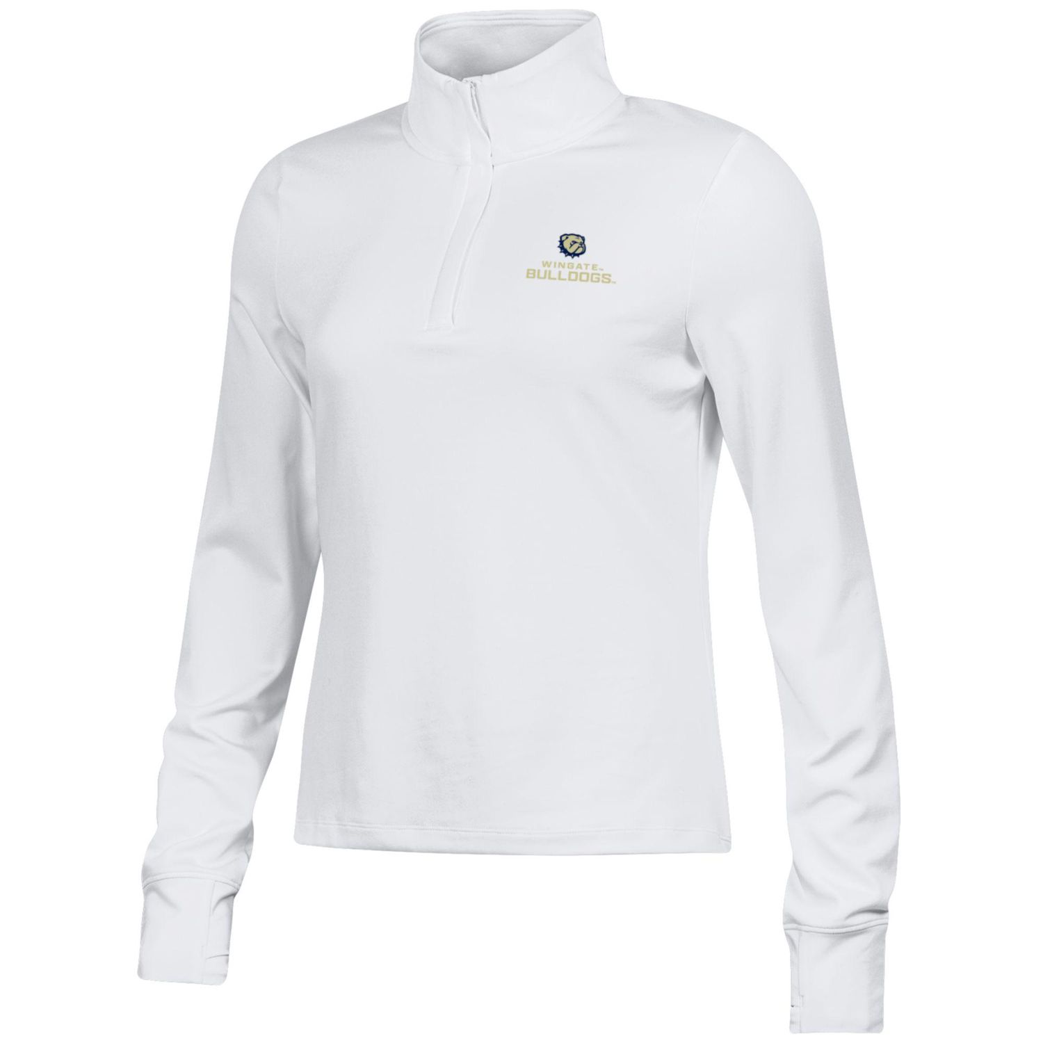 Ladies White Dog Head Wingate Bulldogs Motion 1/4 Zip Jacket, Size: SM