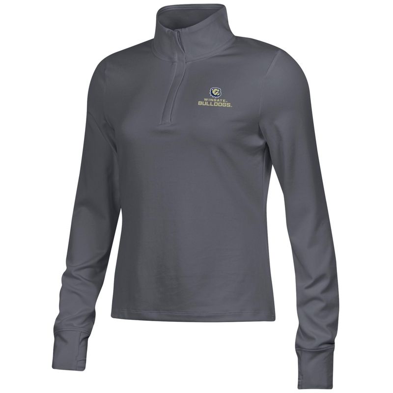 Ladies Grey Dog Head Wingate Bulldogs Motion 1/4 Zip Jacket