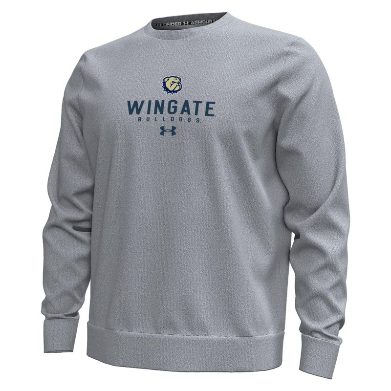Grey Dog Head Wingate Bulldogs Embroidered Unstoppable Fleece Crewneck