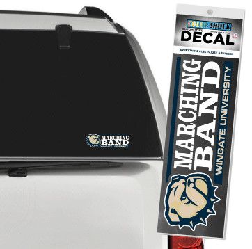 2&quot; x 6&quot; Dog Head Marching Band Over Wingate University Decal
