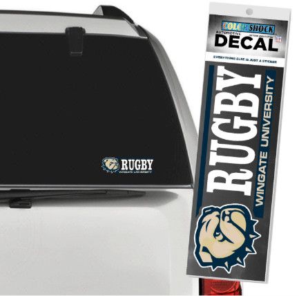 2&quot; x 6&quot; Dog Head Rugby Over Wingate University Decal