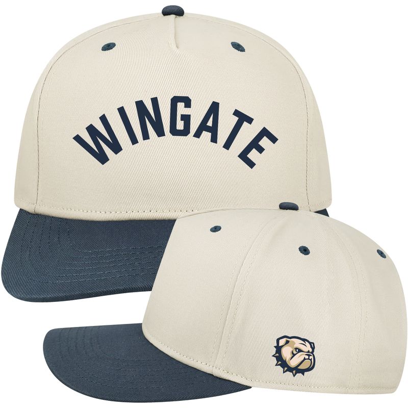 Wingate Stone Navy Heritage Embroidered Foam Structured 5 Panel 2 Tone Adjustable Snapback Hat