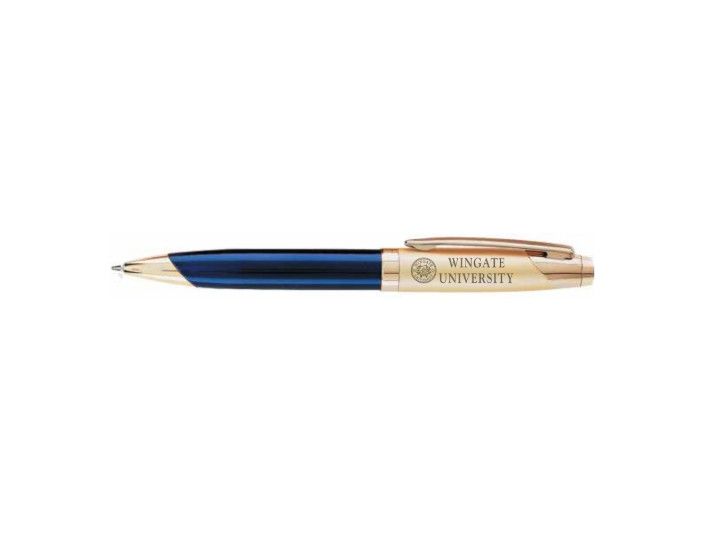 Navy Gold Seal Wingate University Elegante Pen In Gift Box