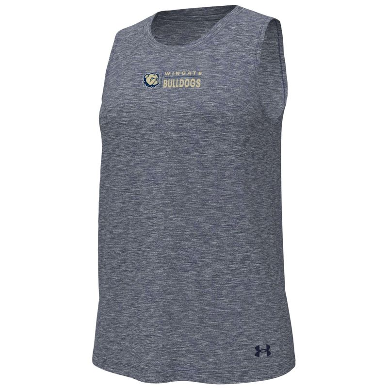 Ladies Navy Dog Head Wingate Bulldogs Breezy Tank