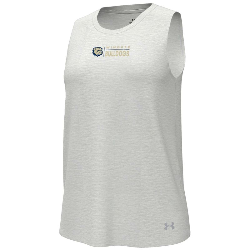 Ladies Light Grey Dog Head Wingate Bulldogs Breezy Tank
