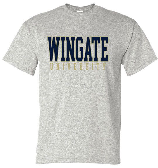 Grey Wingate University Short Sleeve T Shirt, Size: SM