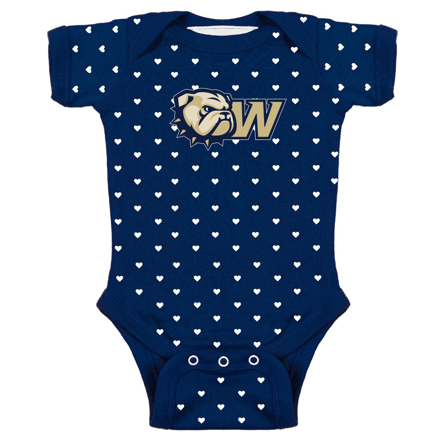Infant Navy Dog Head W Lap Shoulder Heart Creeper, Size: 12M